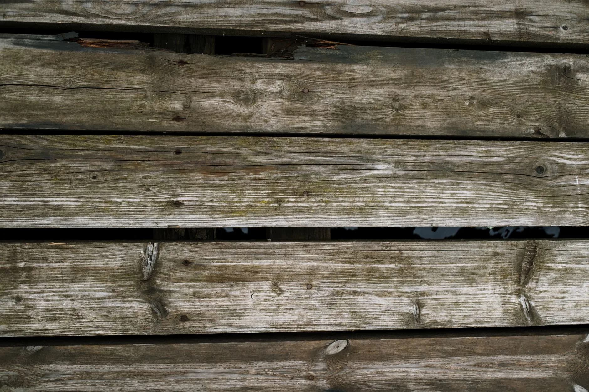 Deck boards seen close up