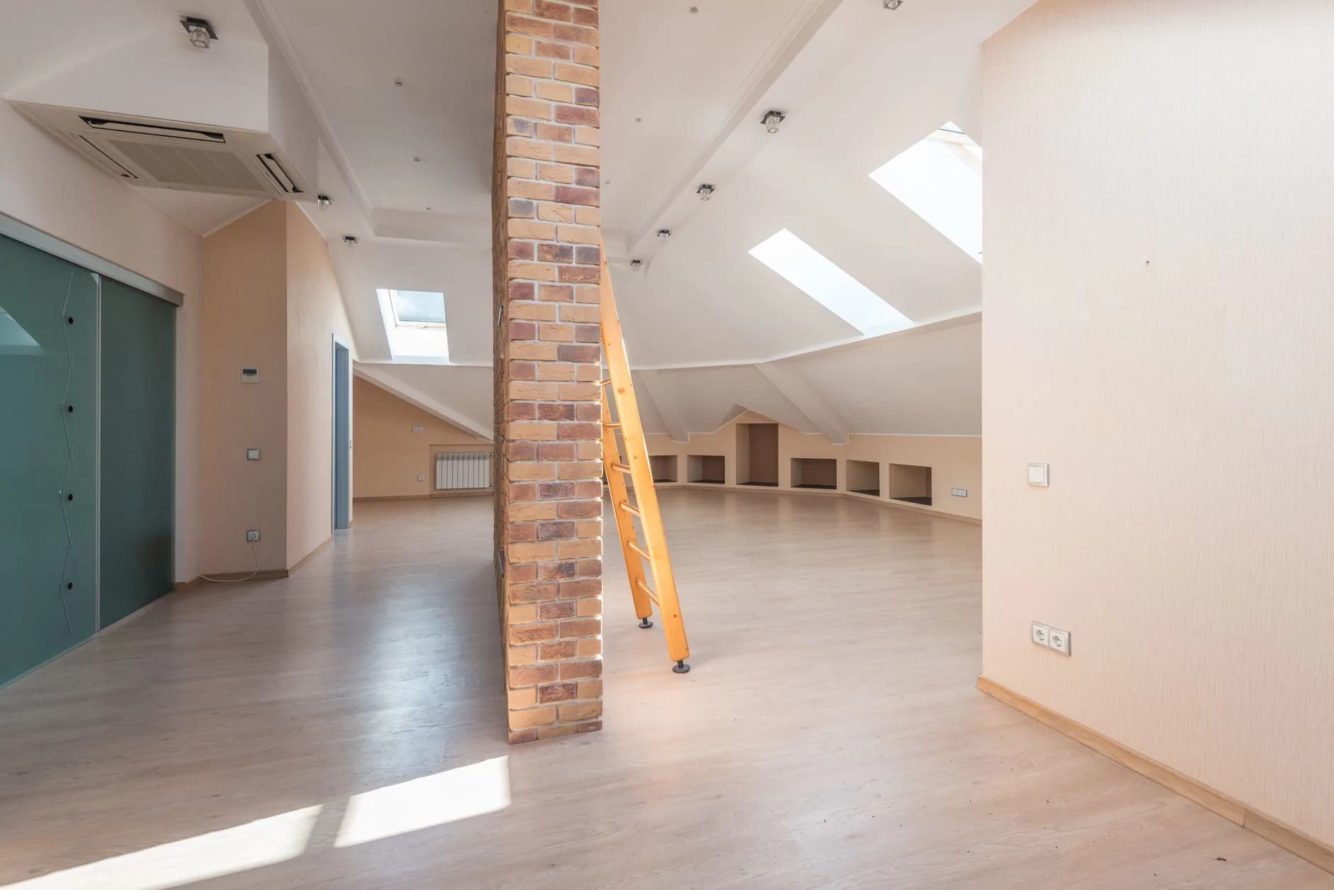 A converted attic room