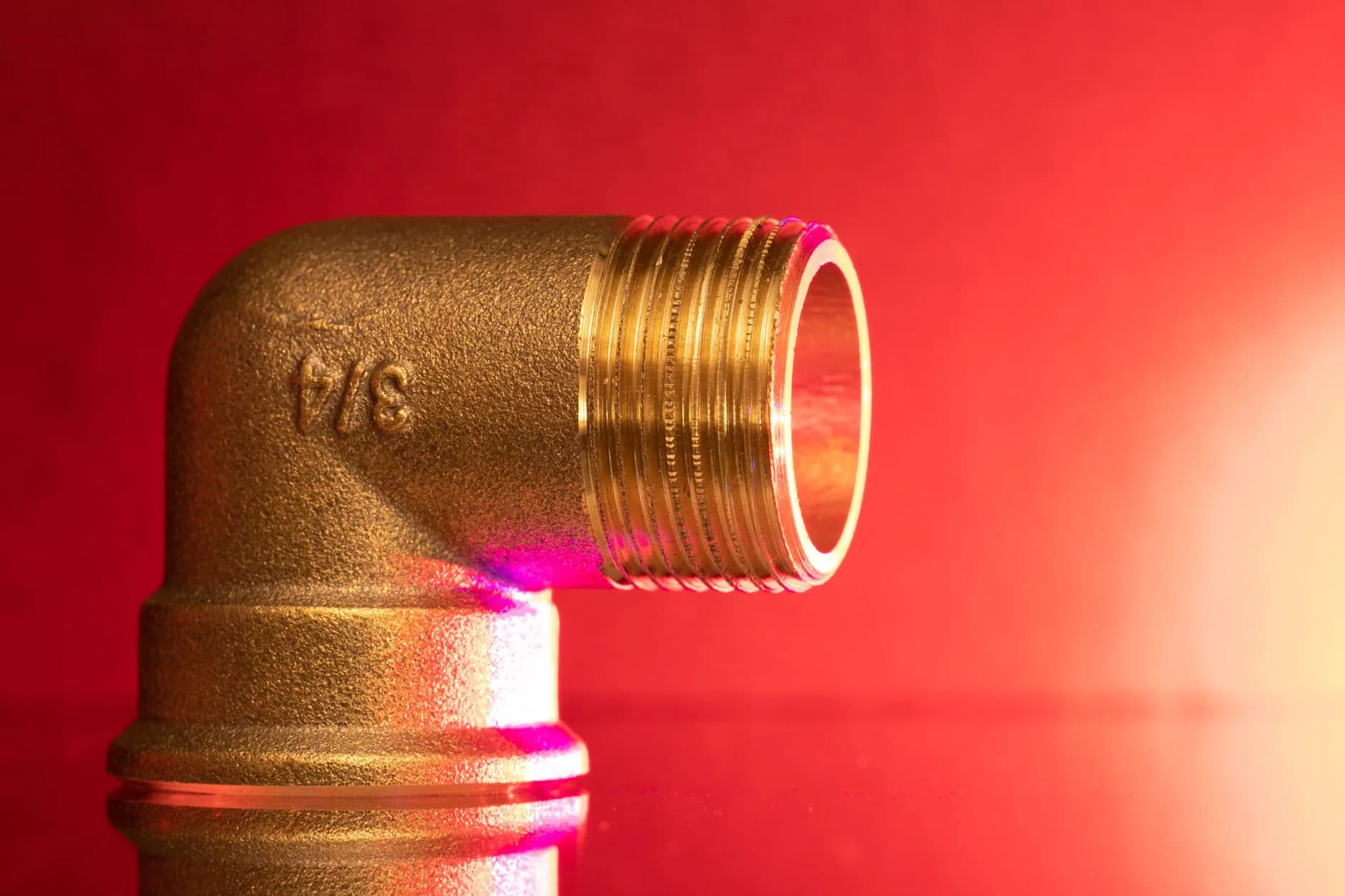 A brazed joint in copper pipework