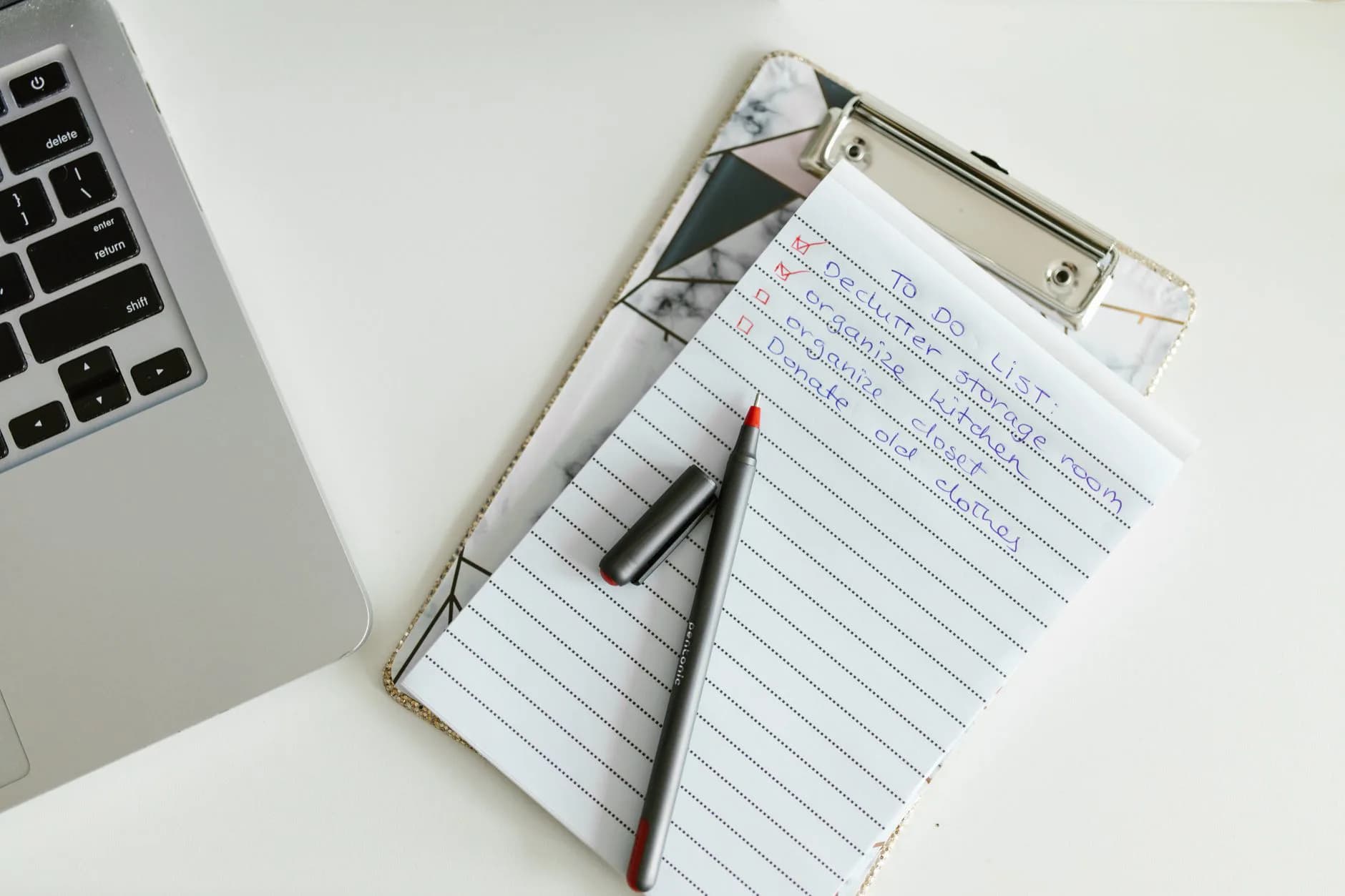 Notes being written on a clipboard