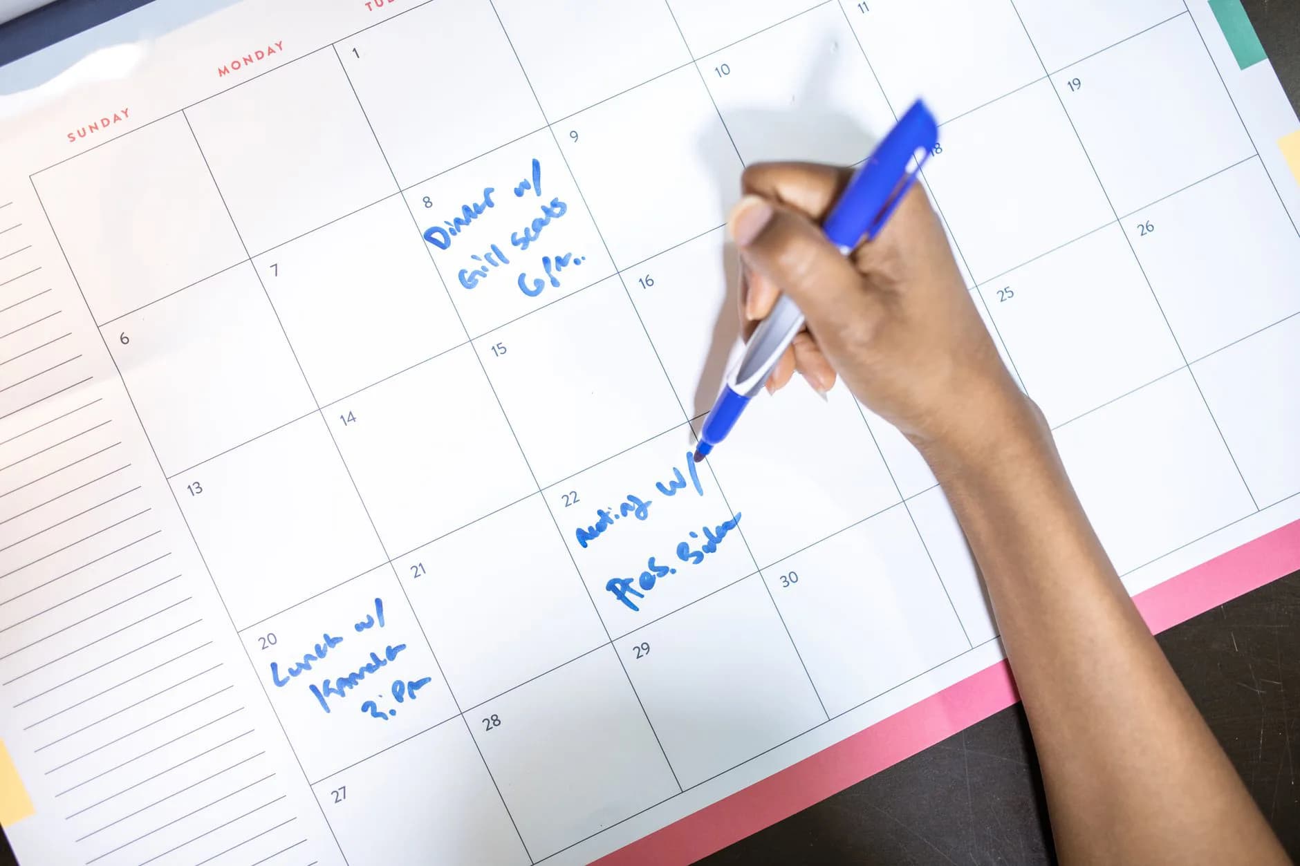 A calendar page
