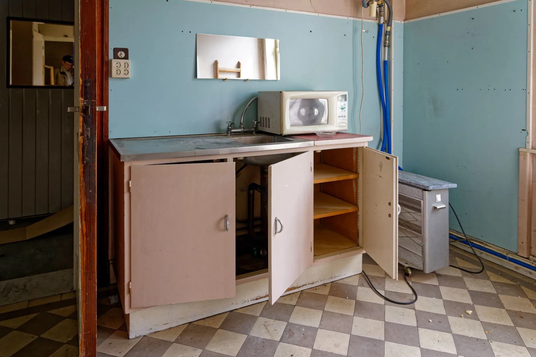 Pipework under a sink
