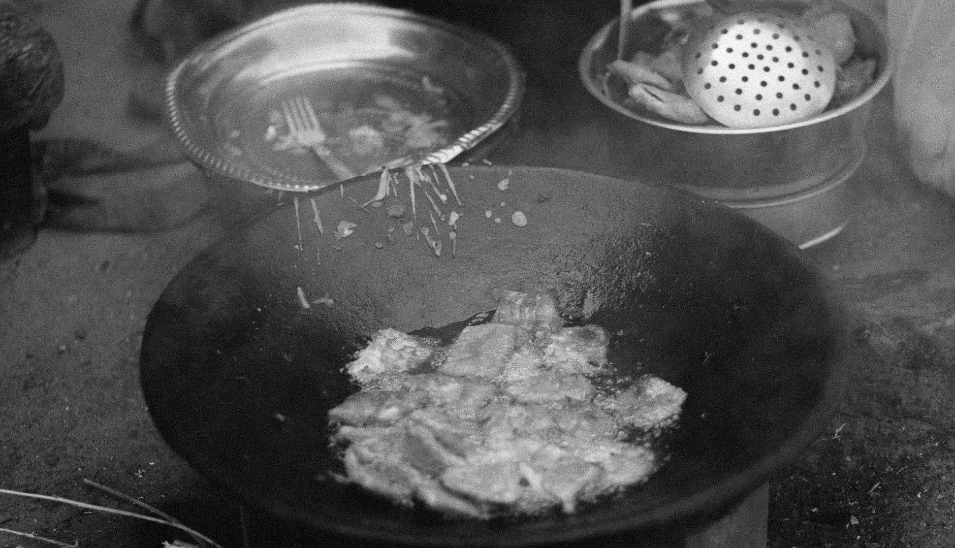 Oil in a frying pan