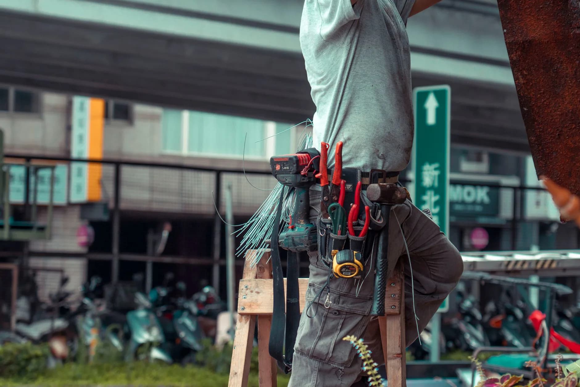 An electrician's tools