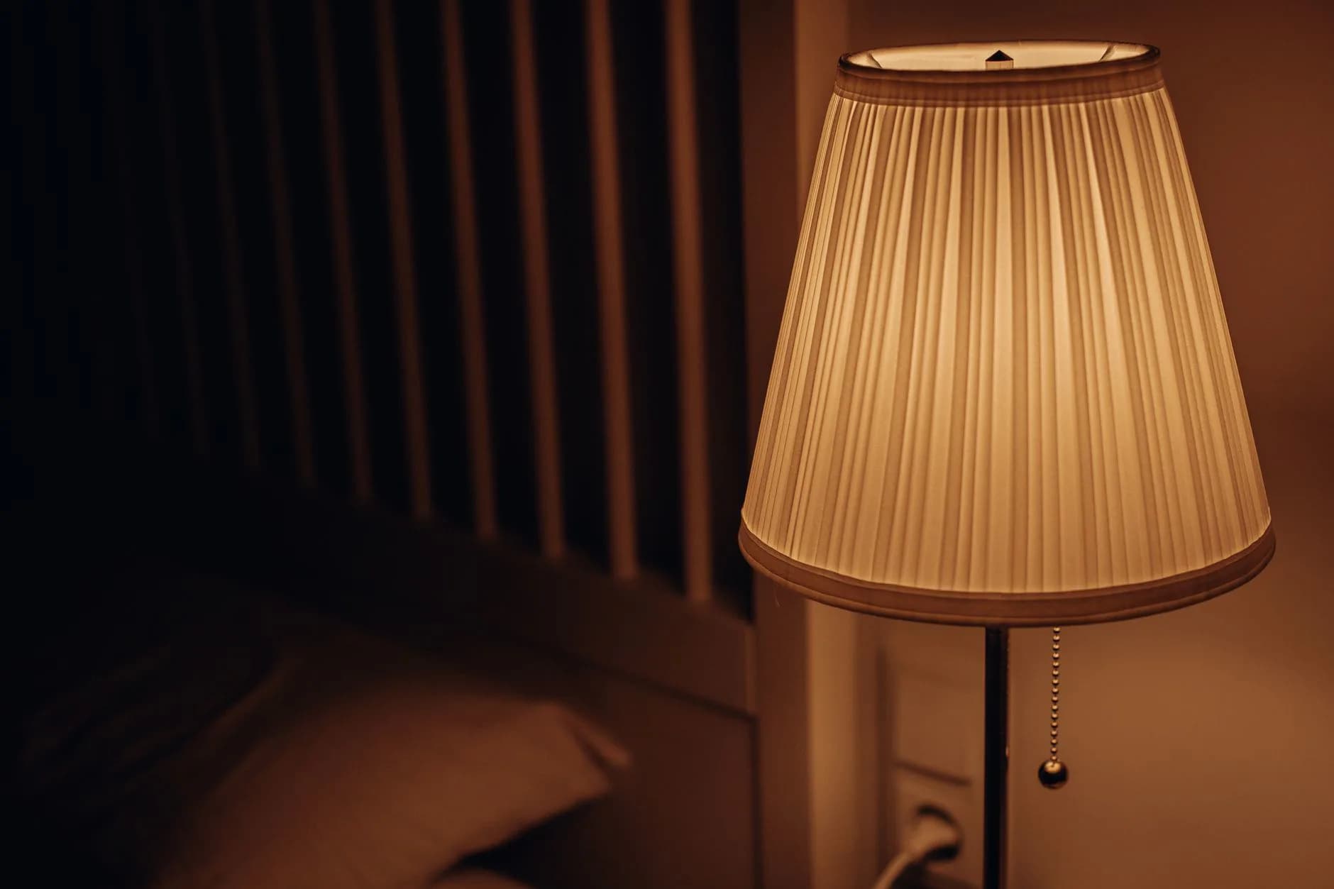 A dimmed light