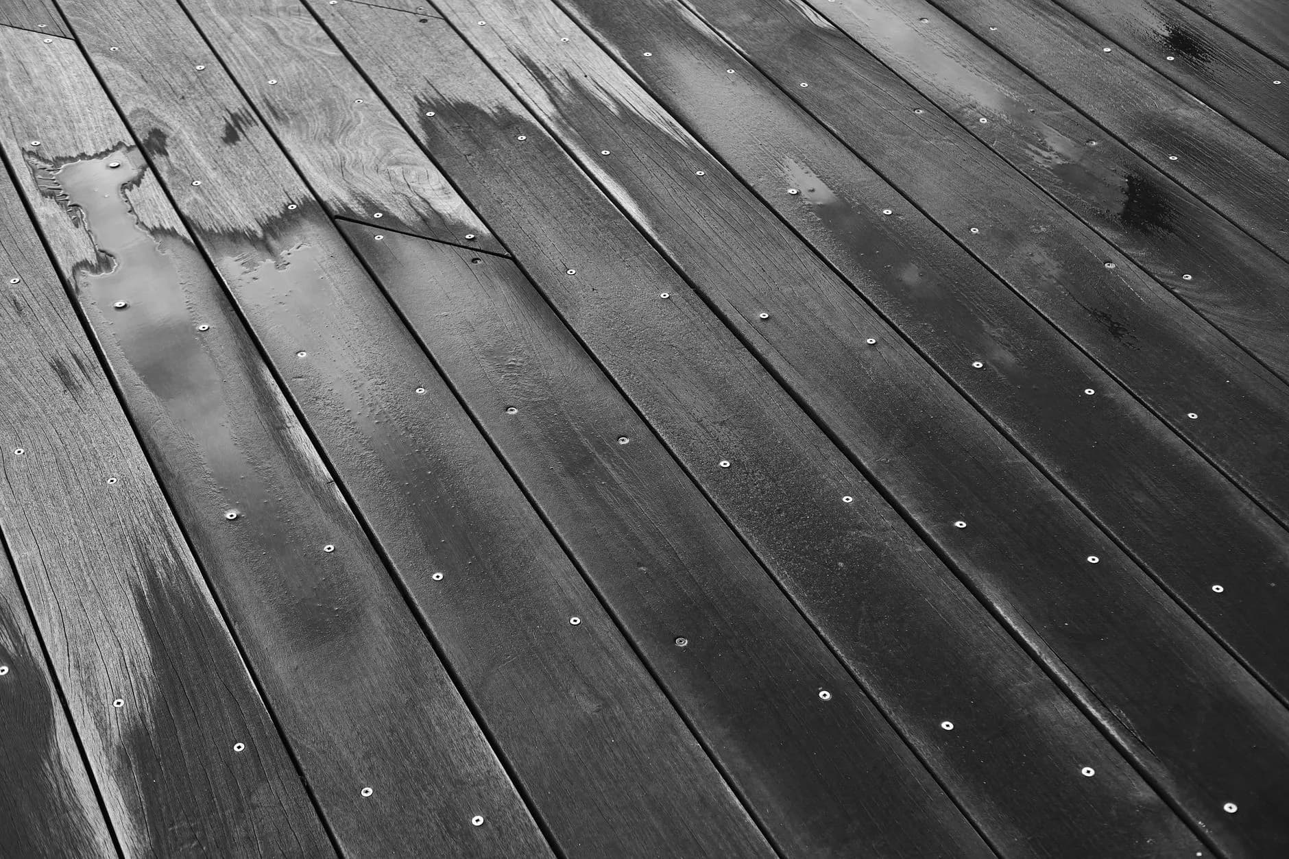 A deck being washed