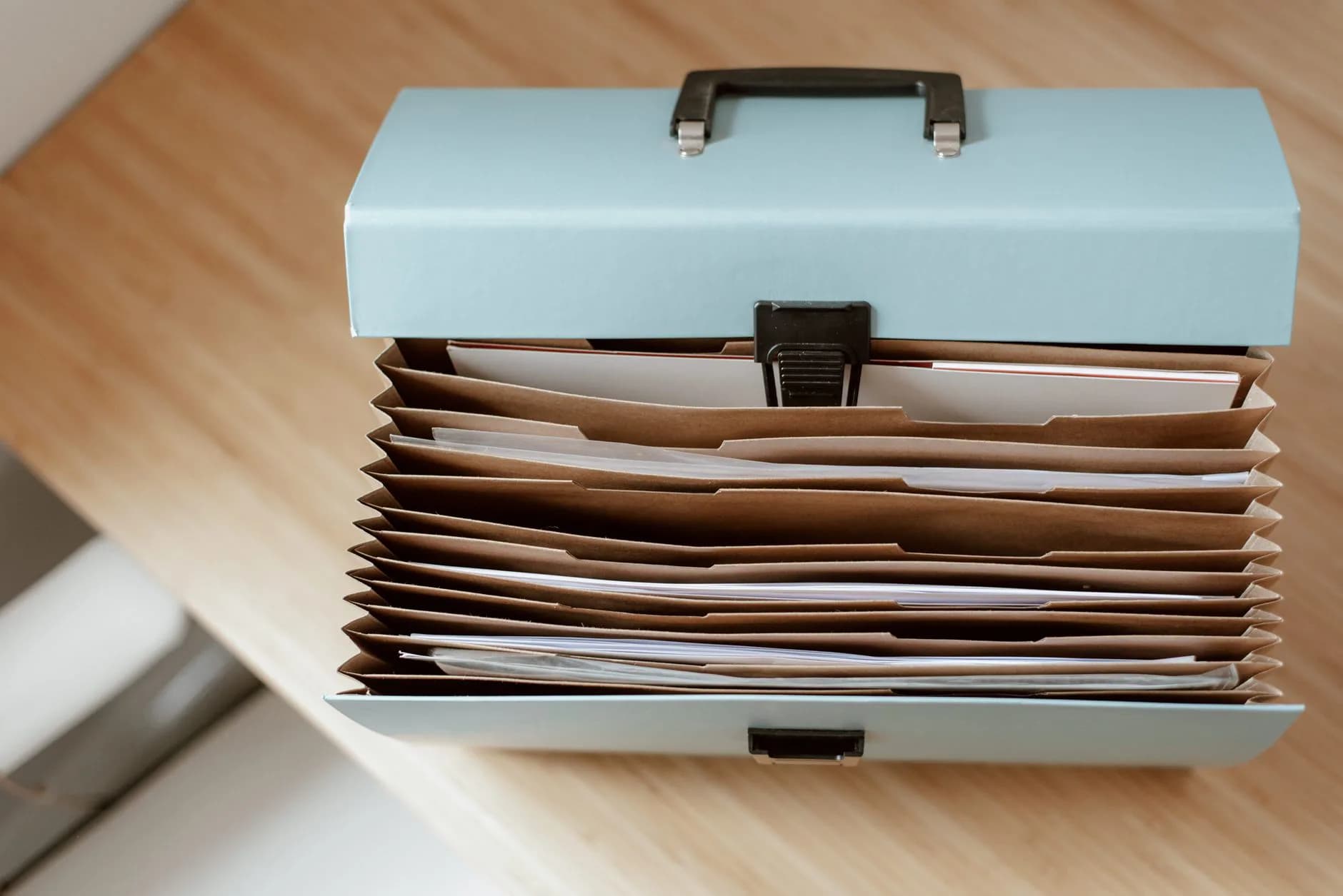 A folder of documents