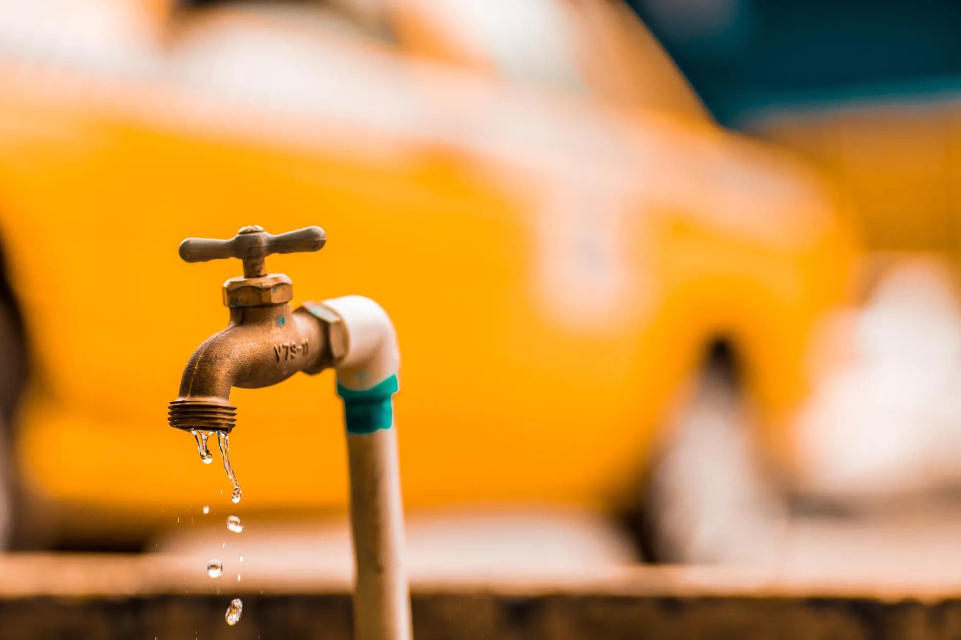 Water escaping from a damaged pipe